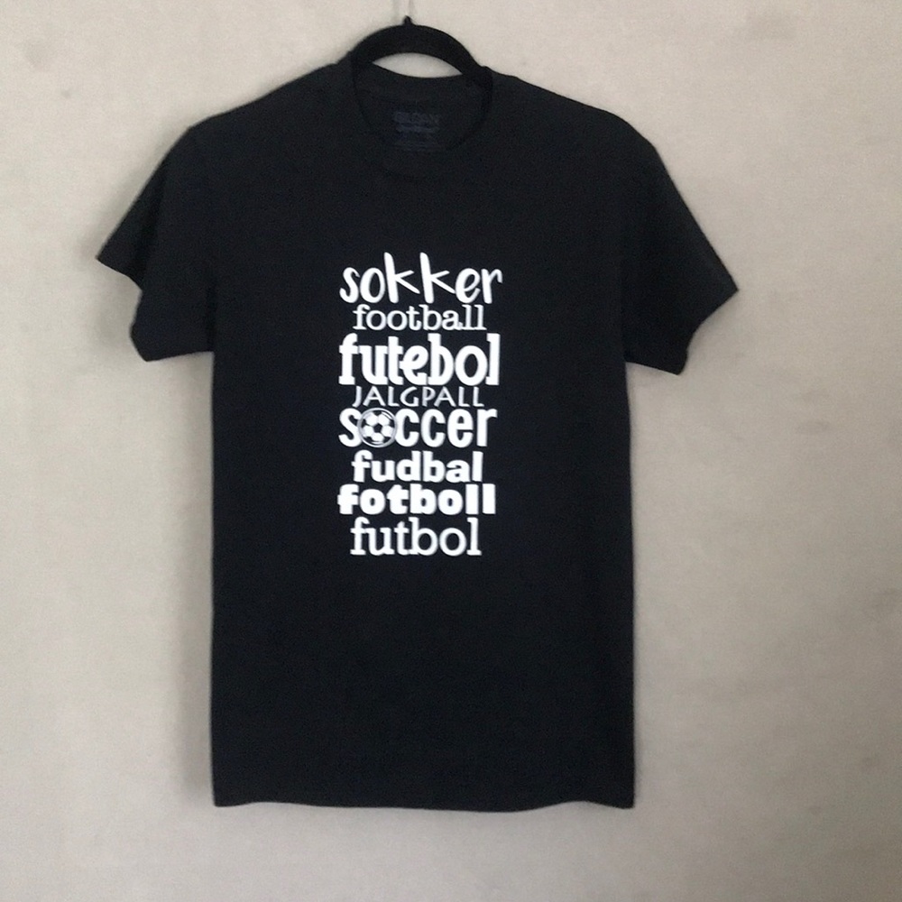 Soccer Black Women's T-Shirt Eight Languages
